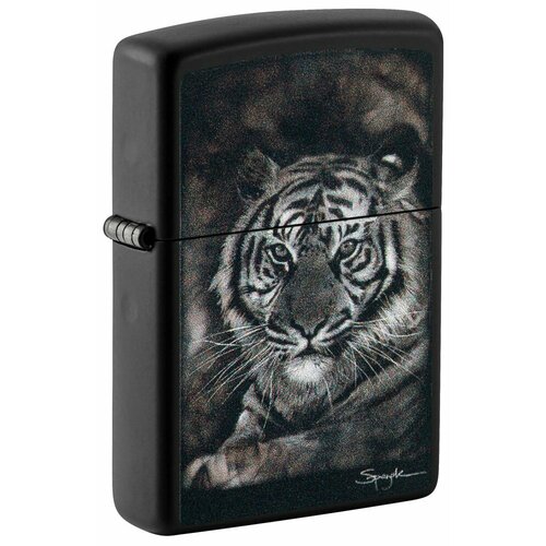 купить за 6094 руб, фото Зажигалка ZIPPO Spazuk Design с покрытием Black Matte, латунь/сталь, чёрная, матовая, 38x13x57 мм