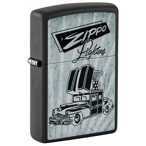 купить за 6094 руб, фото Зажигалка ZIPPO Car Design с покрытием Black Matte, латунь/сталь, черная, 38x13x57 мм