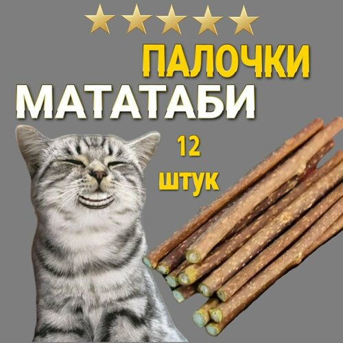 купить за 179 руб, фото Игрушка для кошек Палочки мататаби , с эффектом кошачьей мяты . Лакомство для чистки зубов 12 штук в упаковке.