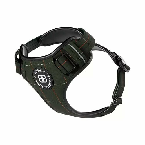 купить за 8100 руб, фото Шлейка Premium Dog Harness v2.0 TWEED BullyBillows (темно-зеленый / L)