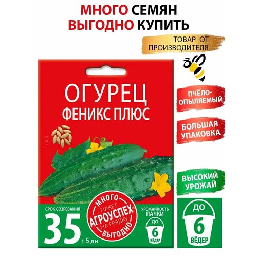 купить за 125 руб, фото Огурец Феникс плюс, семена Агроуспех Много-Выгодно 3г