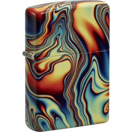 купить за 9343 руб, фото Зажигалка ZIPPO Swirl с покрытием Glow In The Dark Green, латунь/сталь, разноцветная, 38x13x57 мм