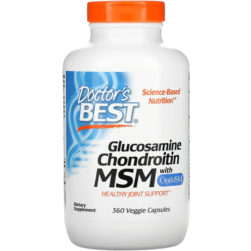 купить за 9120 руб, фото Капсулы Doctor's Best Glucosamine, Chondroitin with MSM OptiMSM, 480 г, 480 мл, 360 шт.