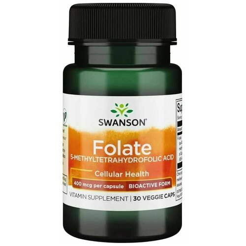 купить за 578 руб, фото Фолиевая кислота 400 мкг SWANSON Folate 400 mcg - 30 капсул