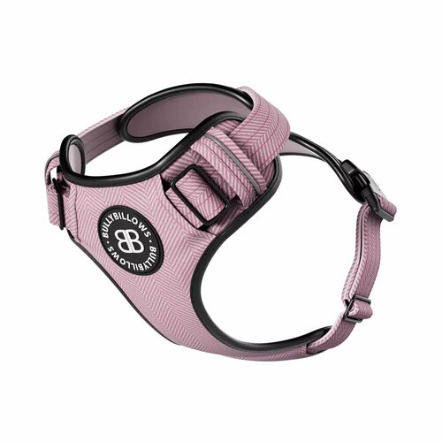 купить за 8100 руб, фото Шлейка Premium Dog Harness v2.0 TWEED BullyBillows (розовый / M)