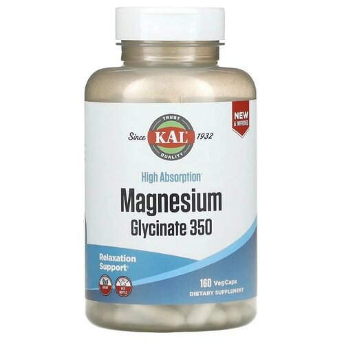 купить за 3190 руб, фото Капсулы KAL Magnesium Glycinate, Vegcaps , 260 г, 350 мг, 160 шт.