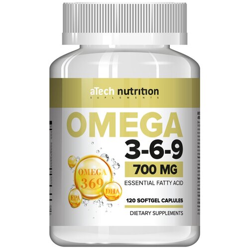 купить за 718 руб, фото Капсулы aTech Nutrition Omega 3-6-9, 120 шт.