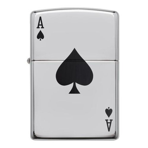 купить за 6094 руб, фото Оригинальная бензиновая зажигалка ZIPPO 24011 Lucky Ace с покрытием High Polish Chrome - Счастливый Туз