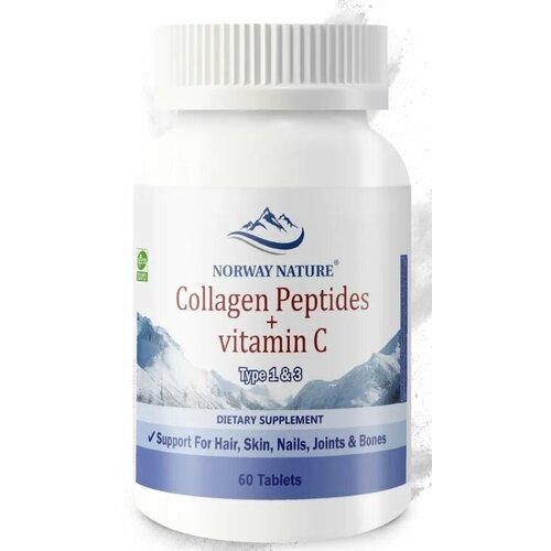 купить за 1023 руб, фото Norway Nature Collagen Peptides + Vitamin C (Type 1 & 3) 60 таблеток (Norway Nature)