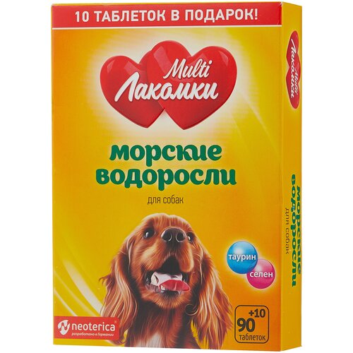 купить за 167 руб, фото Кормовая добавка Multi Лакомки для собак Морские водоросли , 100 таб.