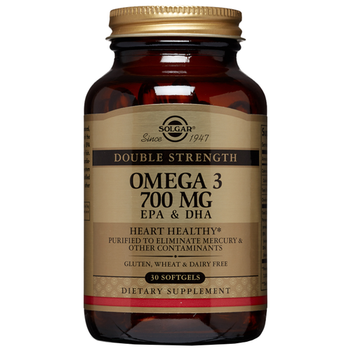 купить за 1461 руб, фото Solgar Double Strength Omega 3 EPA & DHA капс., 700 мг, 300 г, 30 шт.