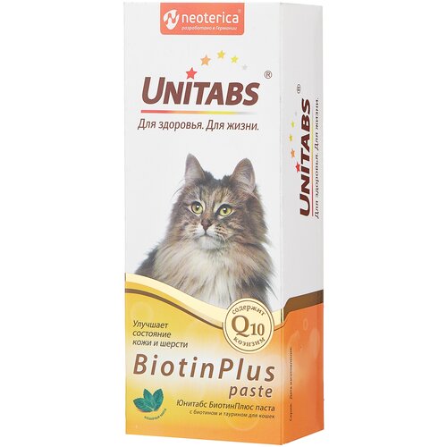 купить за 500 руб, фото Кормовая добавка Unitabs BiotinPlus с биотином и таурином паста , 1 шт. в уп.