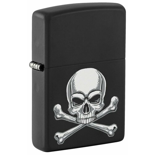 купить за 4687 руб, фото Зажигалка ZIPPO с покрытием Black Matte, латунь/сталь, серебристая, 38x13x57 мм