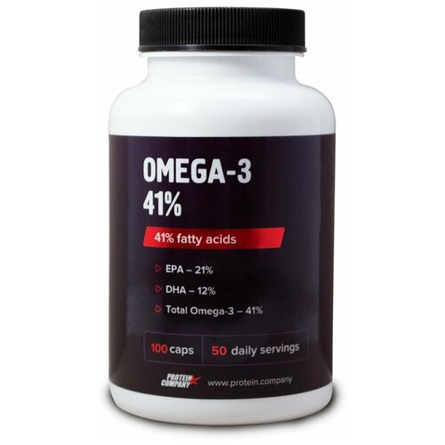 купить за 562 руб, фото Капсулы PROTEIN.COMPANY Omega-3 Омега 3, 120 г, 250 мл, 100 шт.