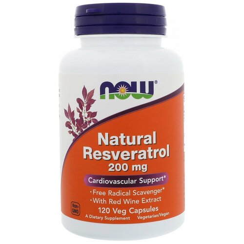 купить за 4650 руб, фото Natural Resveratrol капс., 200 мг, 200 мл, 110 г, 120 шт.