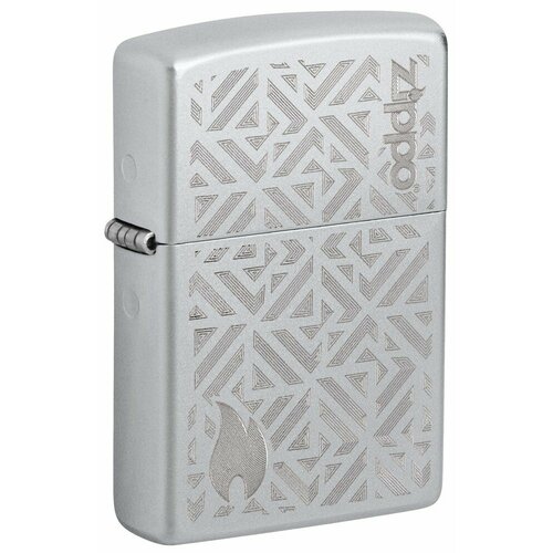 купить за 4687 руб, фото Зажигалка ZIPPO Mosaic с покрытием Satin Chrome, латунь/сталь, серебристая, матовая, 38x13x57 мм