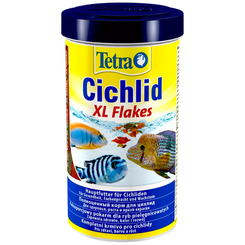 купить за 950 руб, фото Сухой корм  для  рыб, ракообразных Tetra Cichlid XL Flakes, 500 мл, 80 г