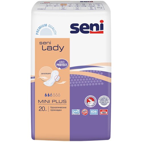 купить за 344 руб, фото Прокладки урологические женские SENI LADY mini plus, 20 шт.