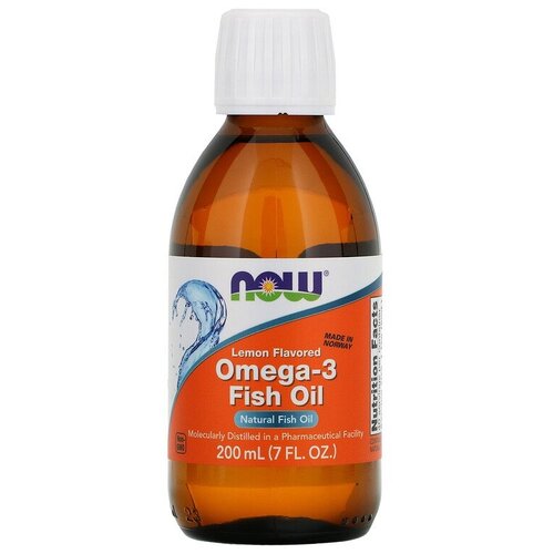 купить за 2580 руб, фото Раствор NOW Omega-3 Fish Oil, 0.3 г, 200 мл