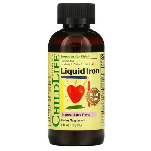 купить за 2000 руб, фото Раствор ChildLife Essentials Liquid Iron, 118 г, 118 мл