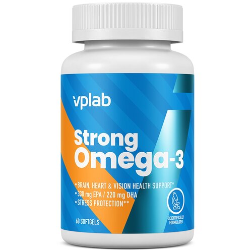 купить за 1282 руб, фото VPLab Strong Omega-3 капс., 87 г, 60 шт.