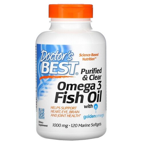 купить за 5188 руб, фото Purified & Clear Omega 3 Fish Oil with Goldenomega капс., 250 г, 120 шт., рыба