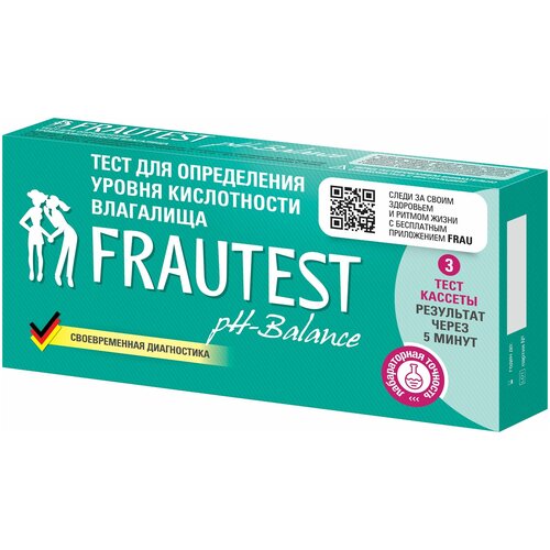 купить за 552 руб, фото Тест для определения уровня кислотности влагалища FRAUTEST pH-balance