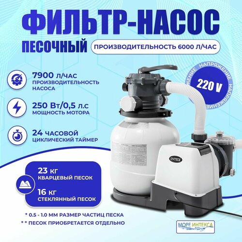 купить за 24000 руб, фото 26646 Фильтрующий насос песочный 6000 л/ч Krystal Clear Sand Filter Pump