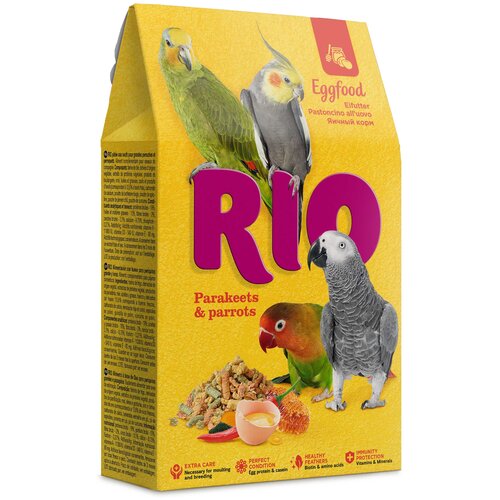 купить за 470 руб, фото RIO корм Rio Eggfood для средних и крупных попугаев, 250 г