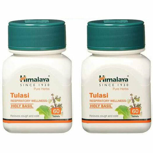 купить за 1271 руб, фото Таблетки Туласи Хималая Хербалс (Tulasi Himalaya Herbals) при простудных заболеваниях, при диабете, повышает иммунитет, 2х60 таб.