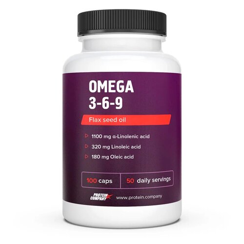 купить за 855 руб, фото Капсулы PROTEIN.COMPANY Omega 3-6-9 Омега 3-6-9, 150 г, 250 мл, 100 шт.