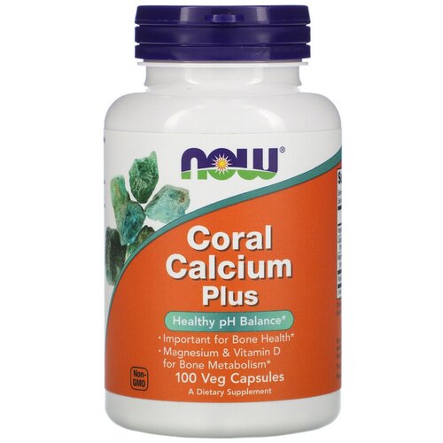 купить за 2730 руб, фото Капсулы NOW Calcium Coral Plus, 210 г, 100 шт.