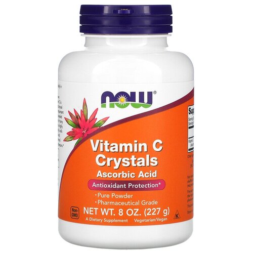 купить за 1489 руб, фото Порошок NOW Vitamin C Crystals, 227 г, 227 мл, 101 шт.