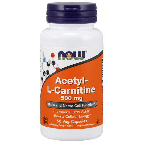 купить за 1190 руб, фото Acetyl-L Carnitine капс., 500 мг, 100 мл, 65 г, 50 шт.