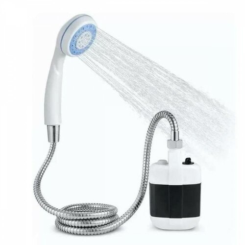 купить за 1019 руб, фото Душ переносной URM Походный переносной душ Portable Outdoor Shower с акуммулятором и USB зарядкой, white